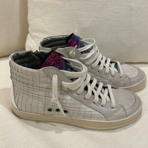 White High-Top P448 Sneakers with Multicolor Accents 💫